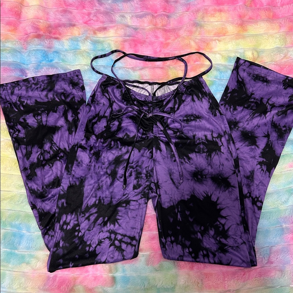 Tie Dye Pattern Flare Pants
